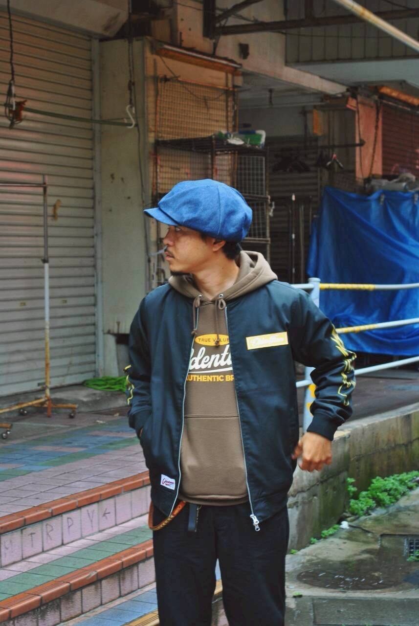新作/2色展開】BOX LOGO T/C STADIUM JACKET | OLDENTIMES OKINAWA