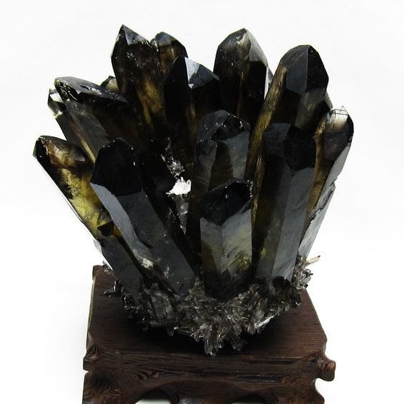 モリオン クラスター 黒水晶 原石 台座付属 一点物 182-8418