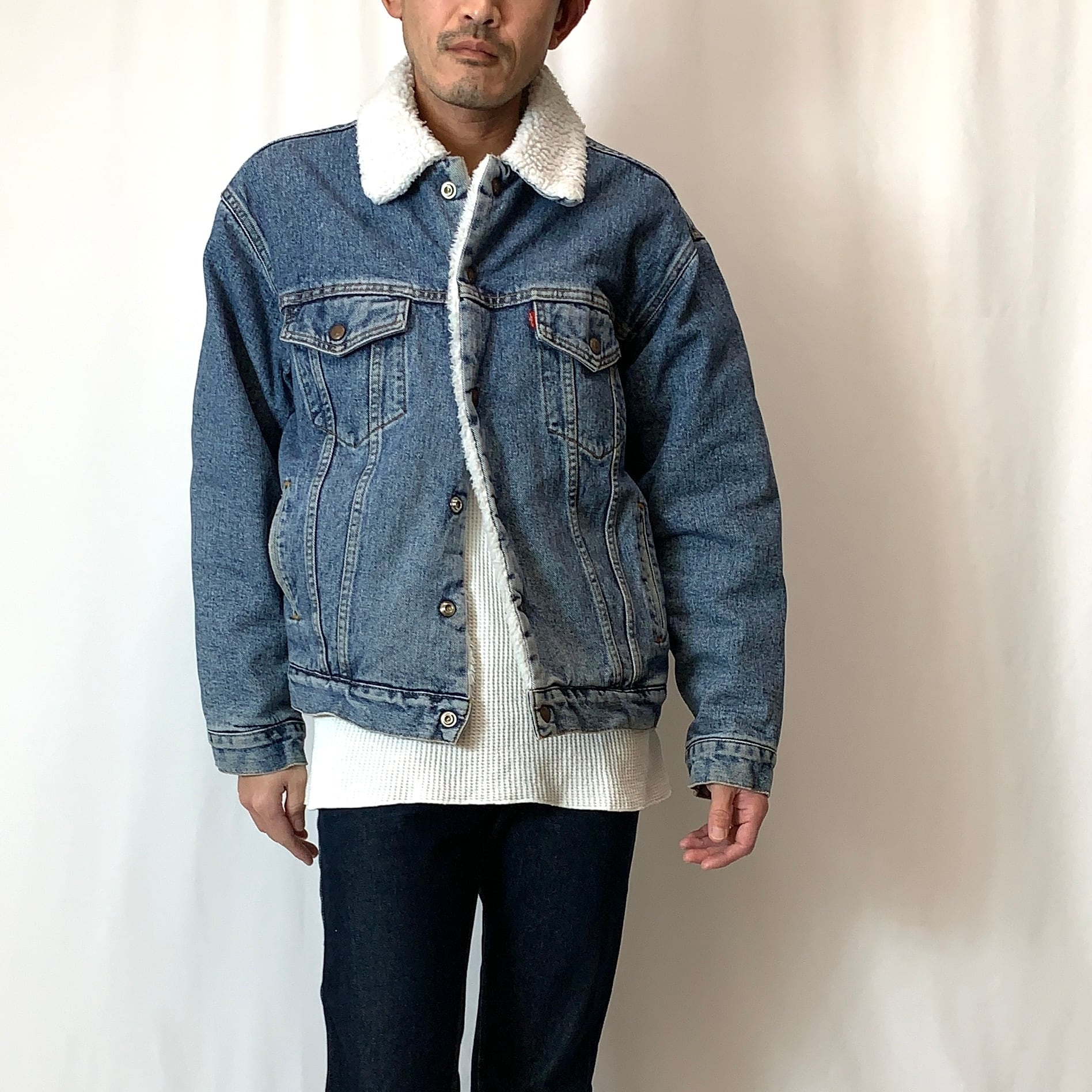 vintage old 80s 90s LEVI'S denim Boa jacket リーバイス デニムボア ...