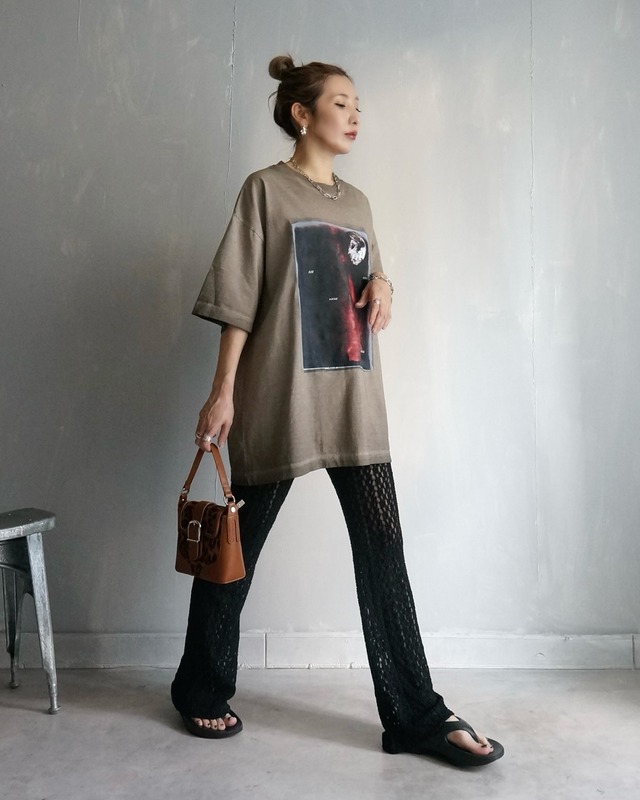 ストレッチレースレギンスpt／Black