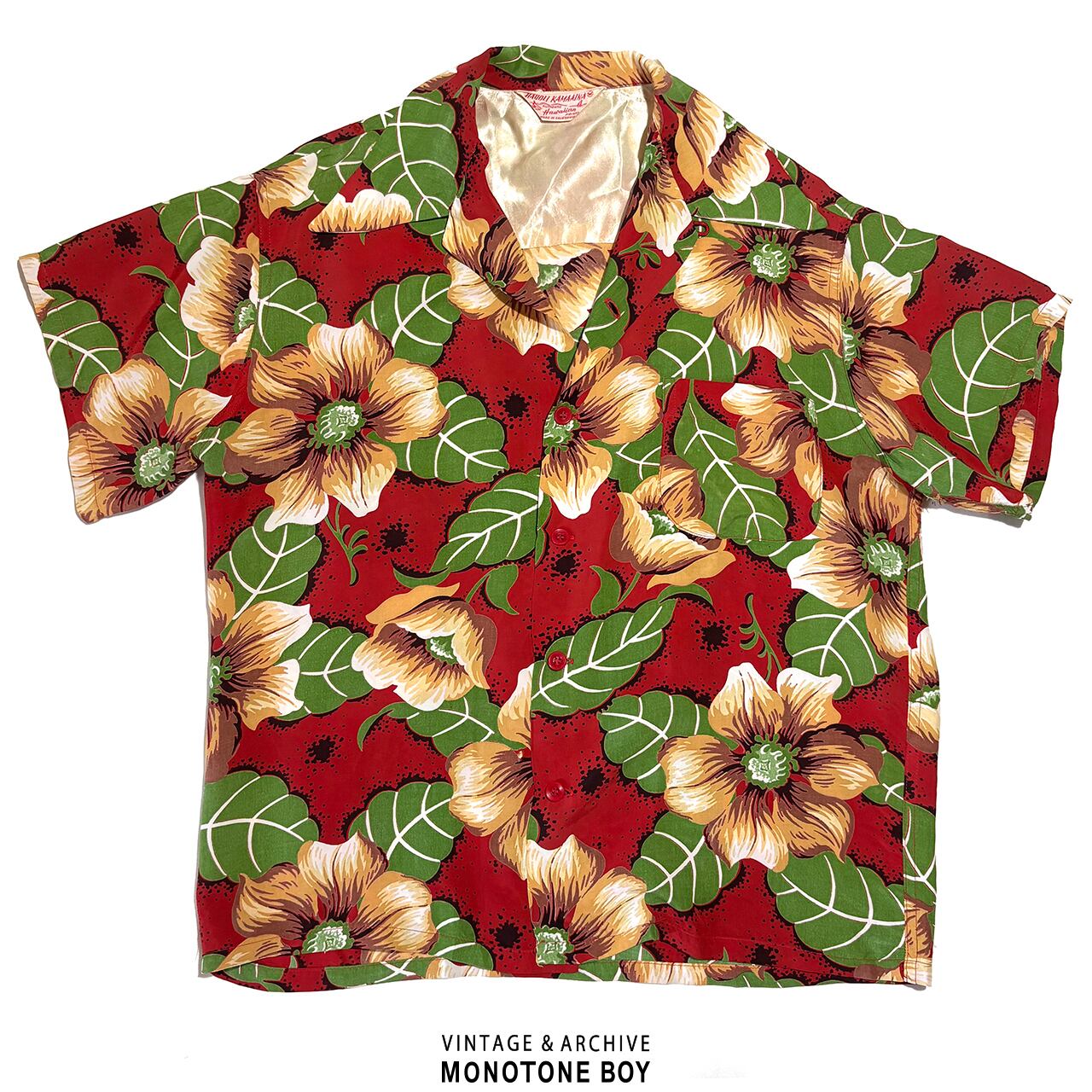 40s ~50s HAUOLI KAMAAINA アロハシャツ 50s USA製】HAUOLI KAMAAINA ヴィンテージアロハシャツ – サイズM