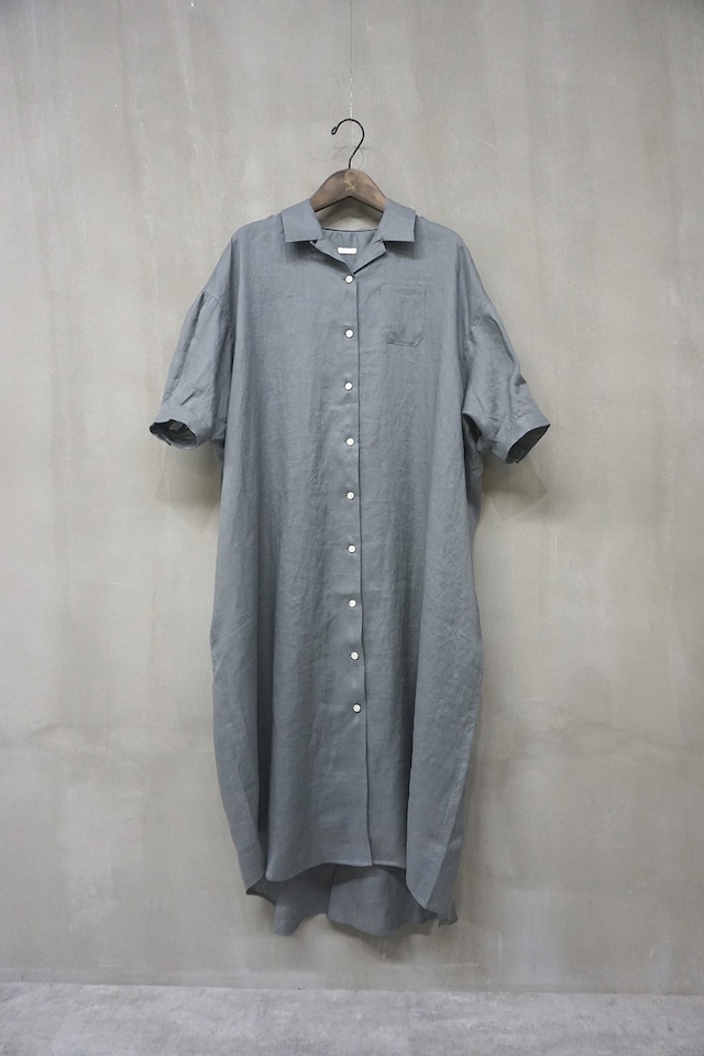French Linen Open Collar S/S O/P