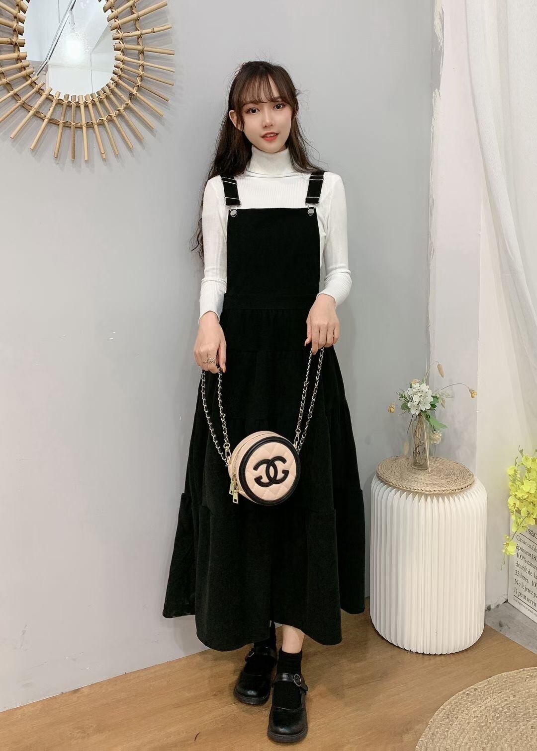 ティアードスカートサロペット