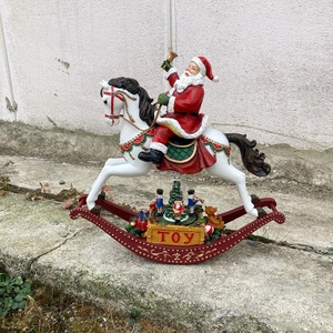 【クリスマス準備はお早目に☆】木馬に乗ったサンタクロースが素敵な オルゴール（電池/ACアダプター可）