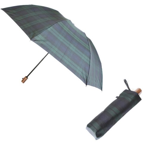 【雨傘】槙田商店　男女兼用折りたたみ傘（日本製）甲州織 最高に粋なトラッド大人の雨傘 Makita Trad　Black Watch　mt-td-bw
