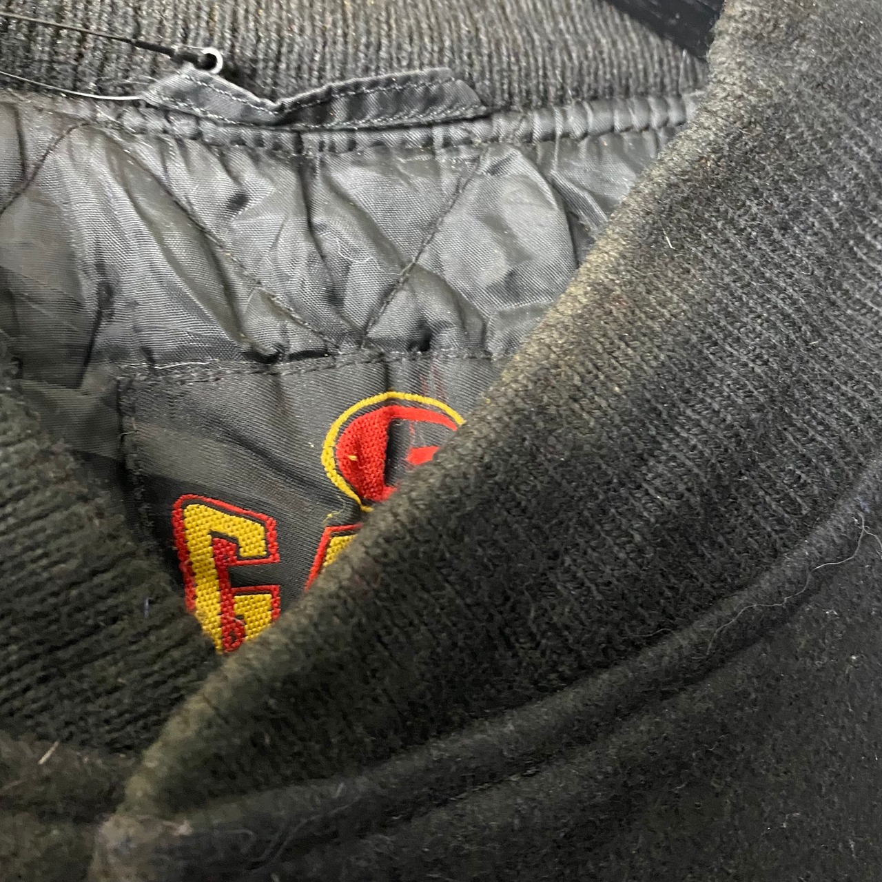 old leather sleeves all black blouson “CPLBCA”