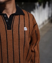 【#Re:room】STRIPE BIG KNIT POLO［REK137］