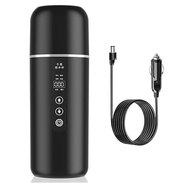 車載電気ケトル 500ML ポータブル電気ケトルスマート温度調節 DC12V