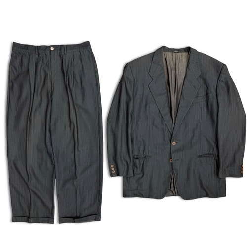【GIORGIO ARMANI 】70-80s セットアップ　ジョルジオ　アルマーニ　スーツ　ストライプ　イタリア製