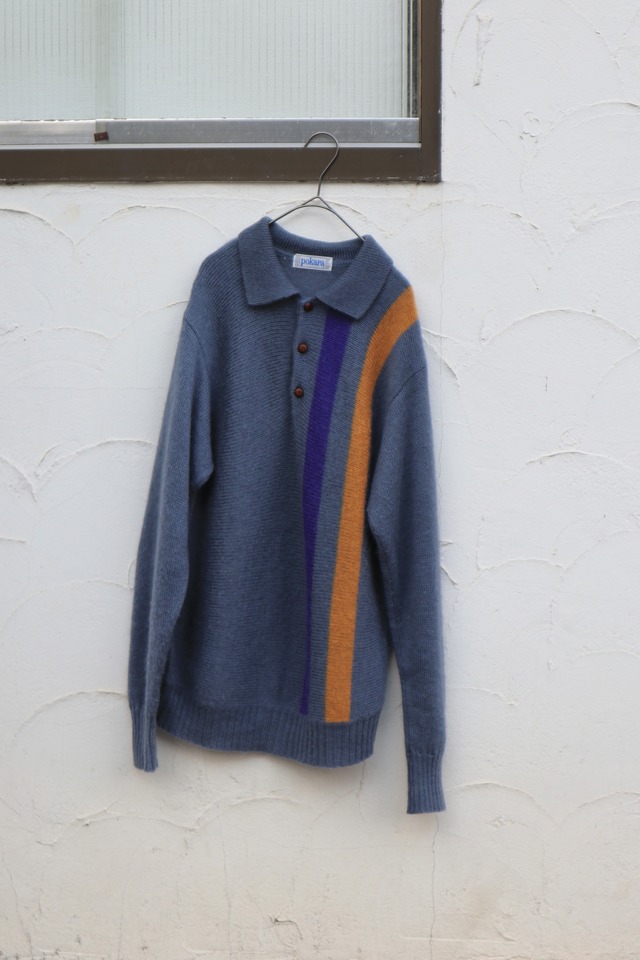 stripe knit polo sweater - made in Spain