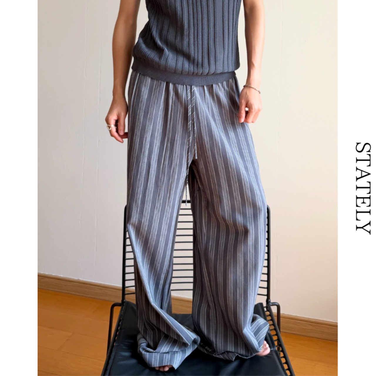 Stripe Linen ワイドパンツ/2color_B60・画像7