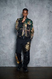 【BJK-M0020】Lsize再構築カーゴ着物ボンバー KIMONO CARGO BOMBER JACKET