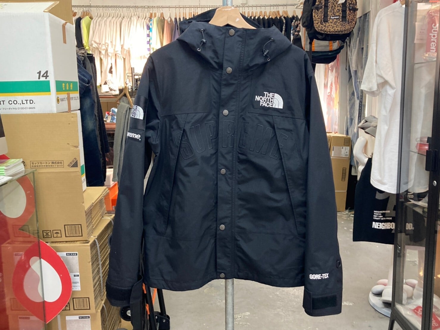 Supreme × NORTH FACE ARC LOGO MOUNTAIN PARKA BLACK MEDIUM 2395 