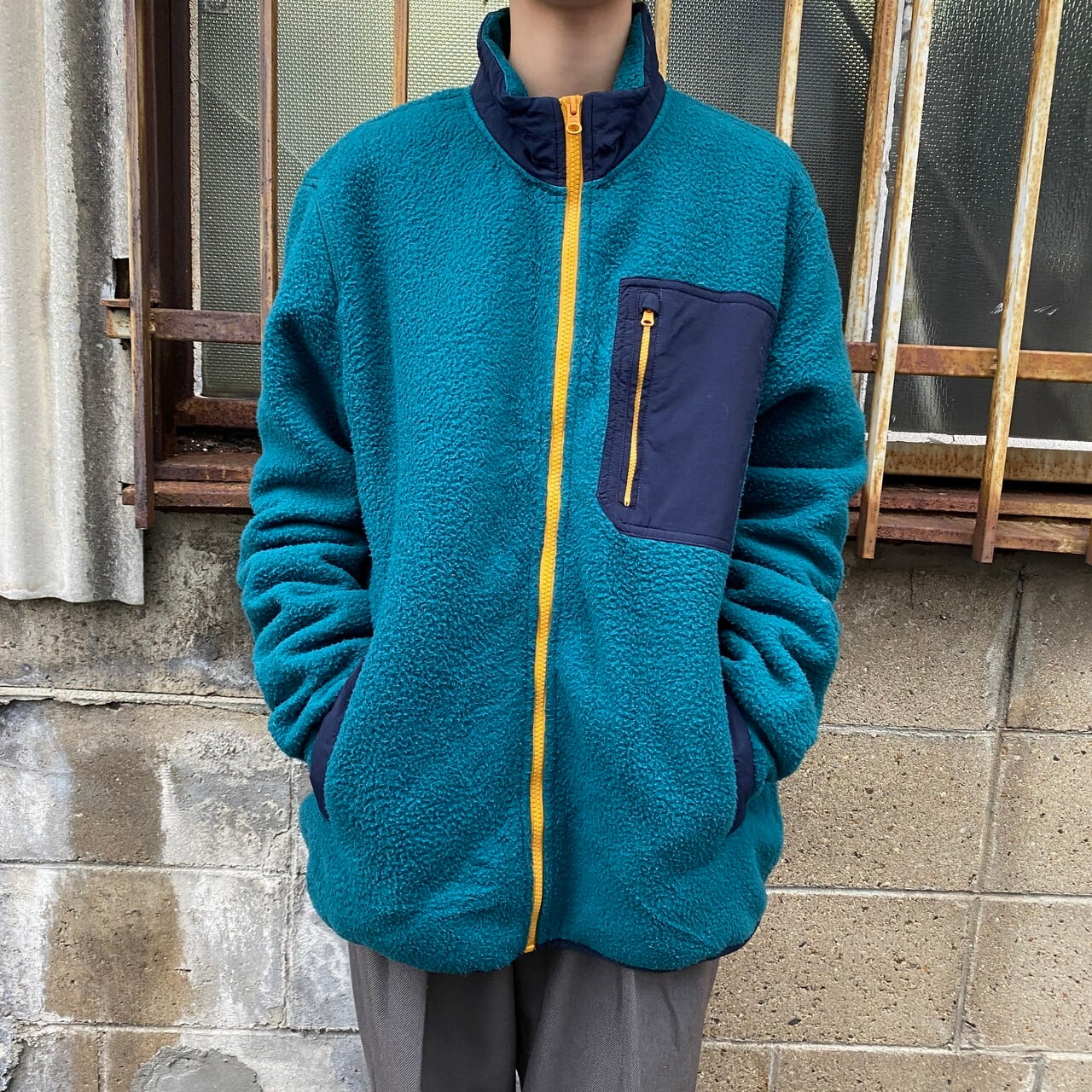 00年代 Gap オールドギャップ フリースジャケット メンズm 古着 00s ヴィンテージ ビンテージ 緑系 フリースジャケット Cave 古着屋 公式 古着通販サイト