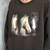 horse print sweat brown
