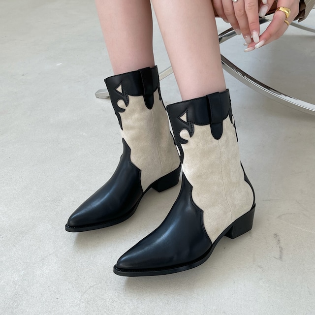 bicolor western boots (3color）