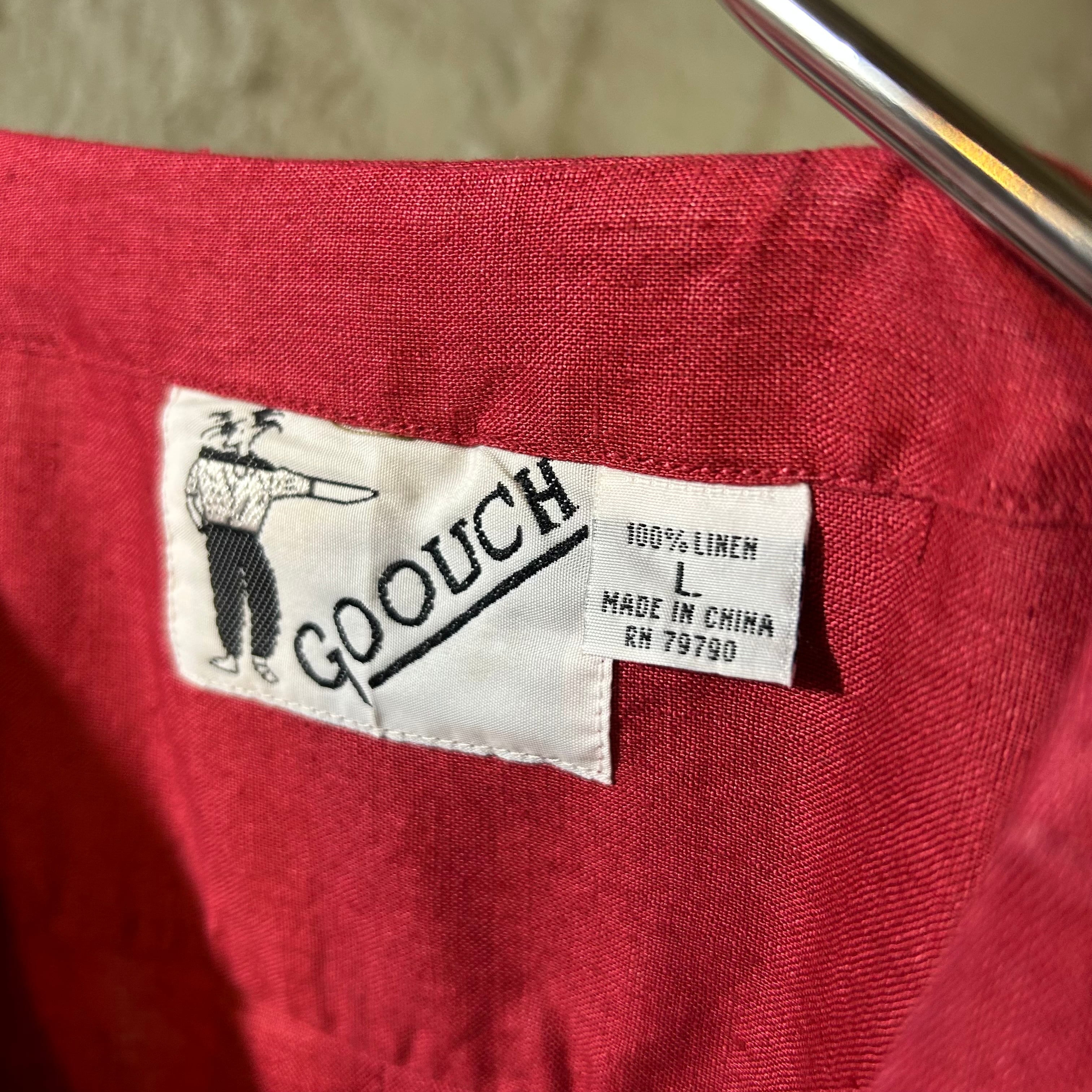 Dead Stock 90's GOOUCH L/Sノーカラーリネンシャツ | 古着屋 Boogie
