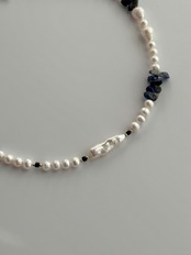 Lapis lazuli × Pearl Necklace［GSN094］