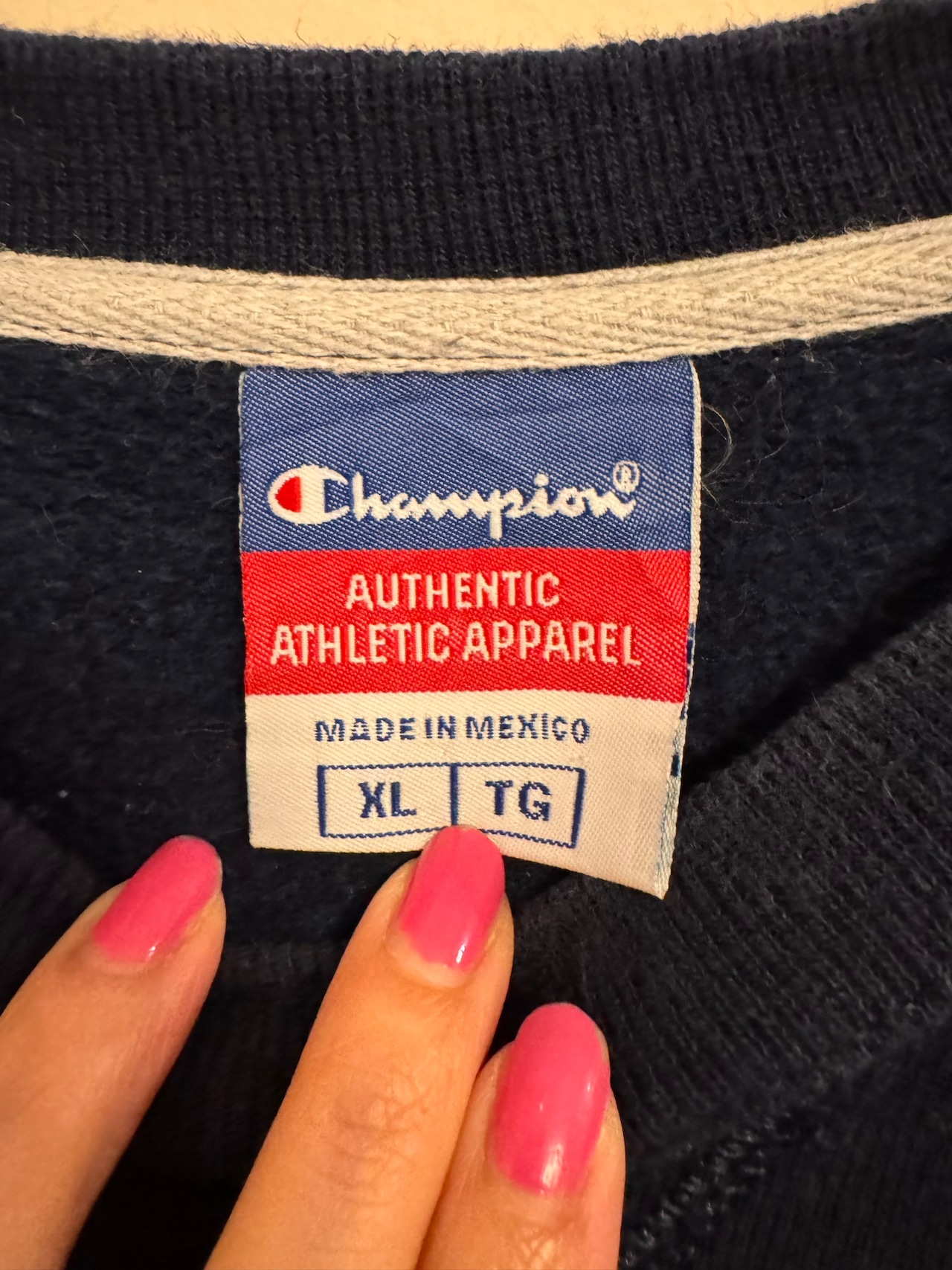 【Champion】メキシコ製 TRIANGLE MOTORS ワッペン 前Vスウェット XL