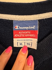 【Champion】メキシコ製 TRIANGLE MOTORS ワッペン 前Vスウェット XL