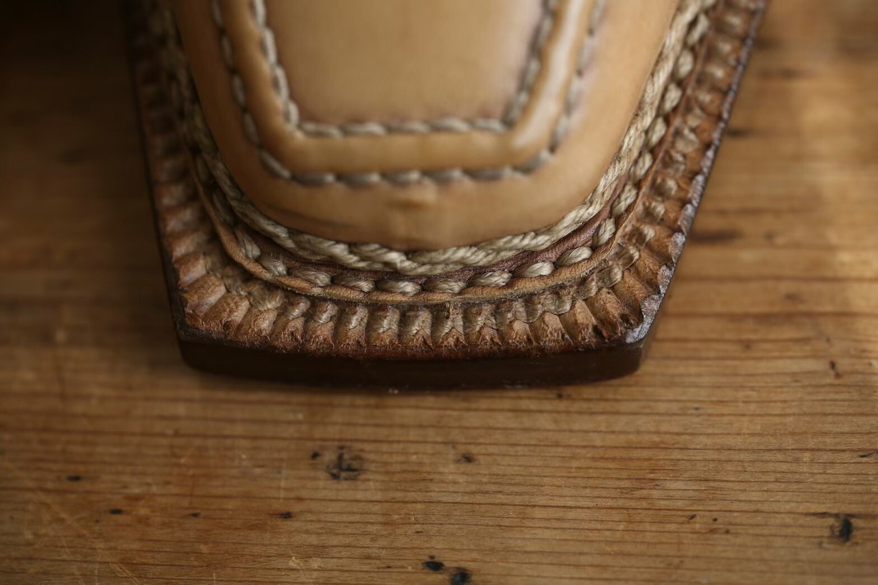 【Stefano Branchini】ノルヴェジェーゼの傑作 Uチップシューズ ナチュラルベージュ Size:６