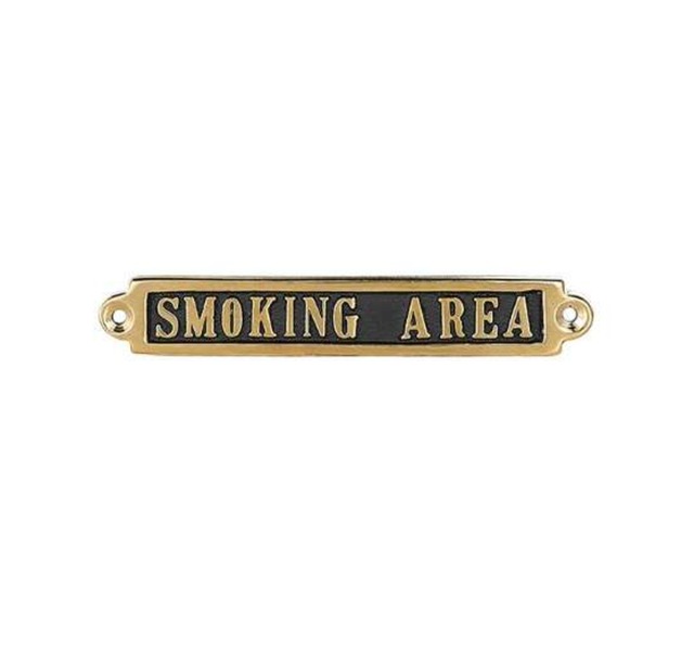 BRASS SIGN "SMOKING AREA"