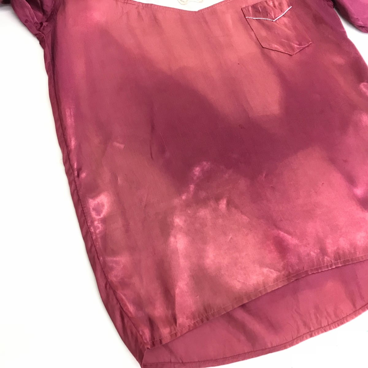 VINTAGE ビンテージ 50年代 シルクサテン スカシャツ 斜めジップ VINTAGE ビンテージ 50年代 シルクサテン スカシャツ 斜めジップ
