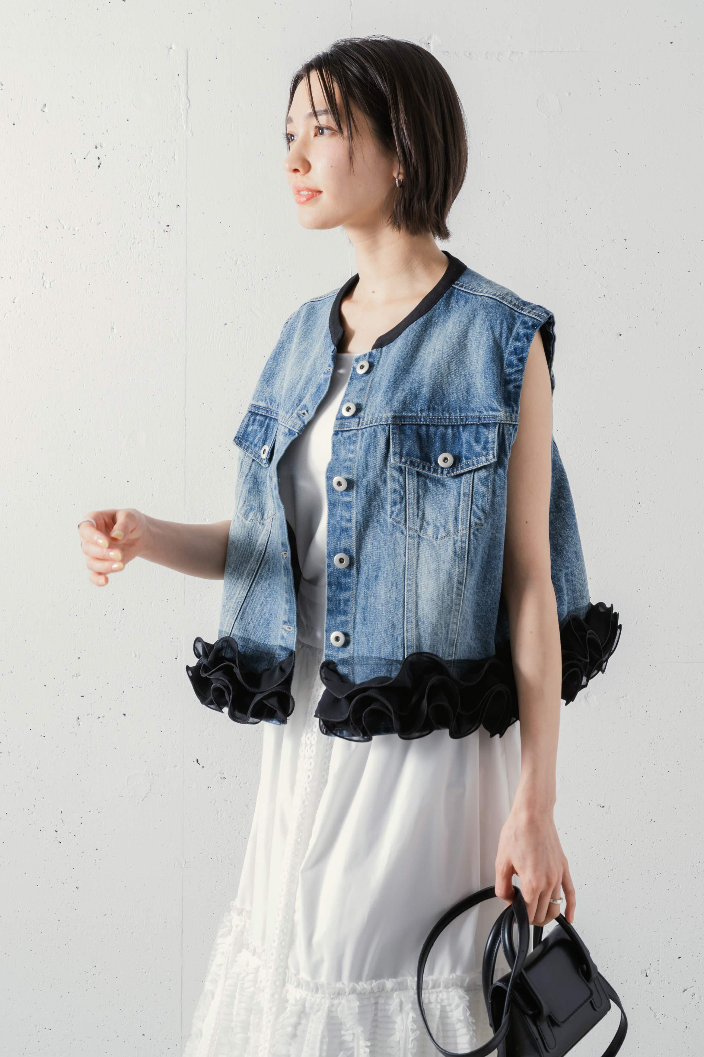 ヘムフリルデニムベスト 70060-3120