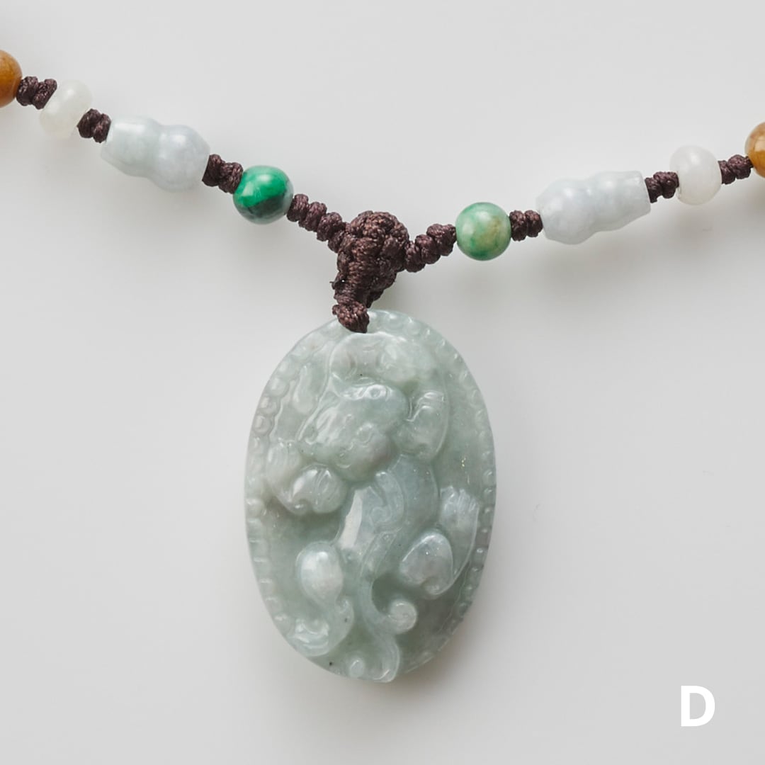 お買い得，低価 天然ミャンマー本翡翠（A） 無処理 貔貅 ネックレス