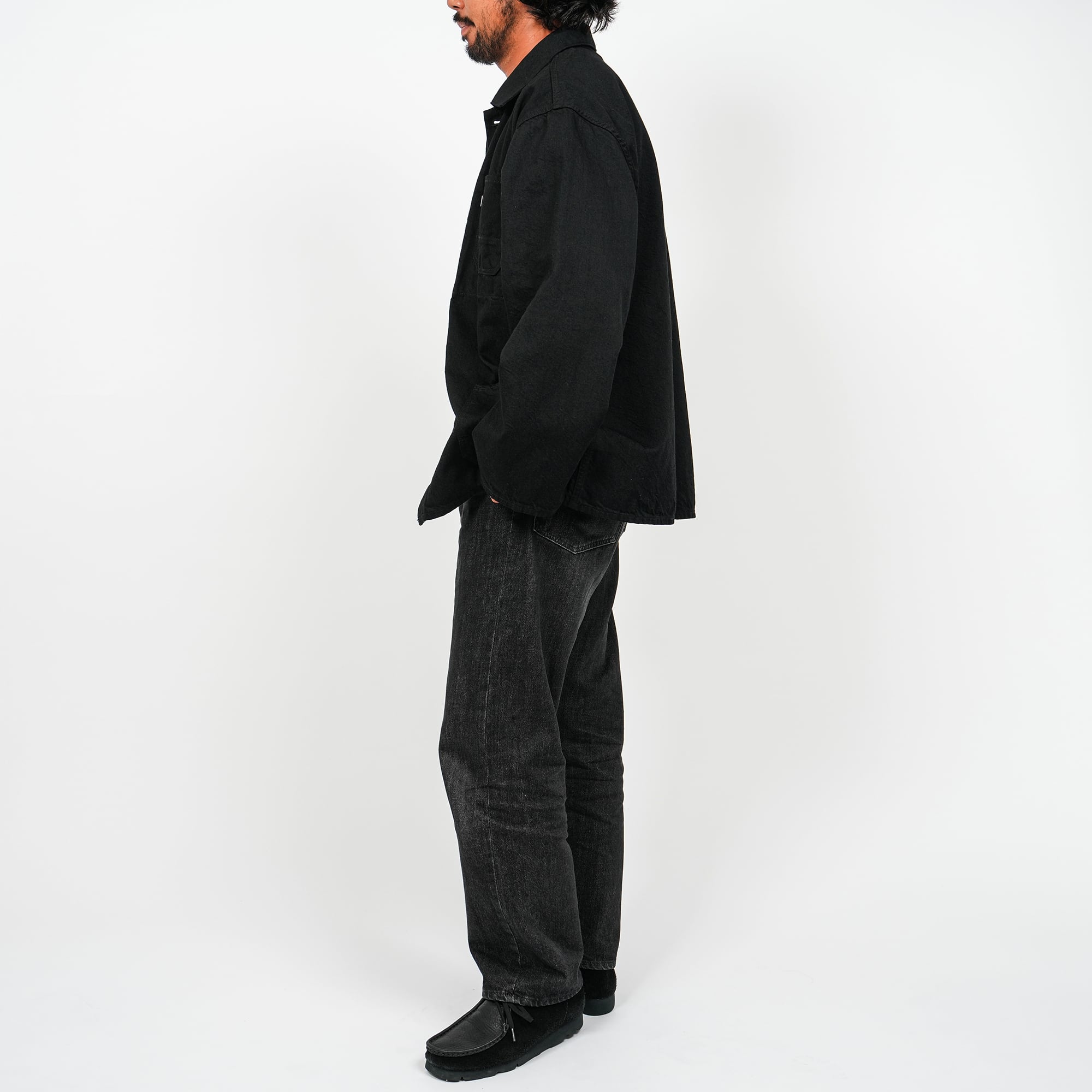 Euro Work Black Denim Jacket