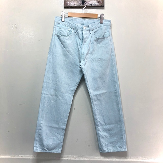 リーバイス 501 ストレート ジーンズ ライトオンスデニム 水色 カラーデニム デニムパンツ ジーパン W32 Levis アイスブルー 古着 古着屋エバレット