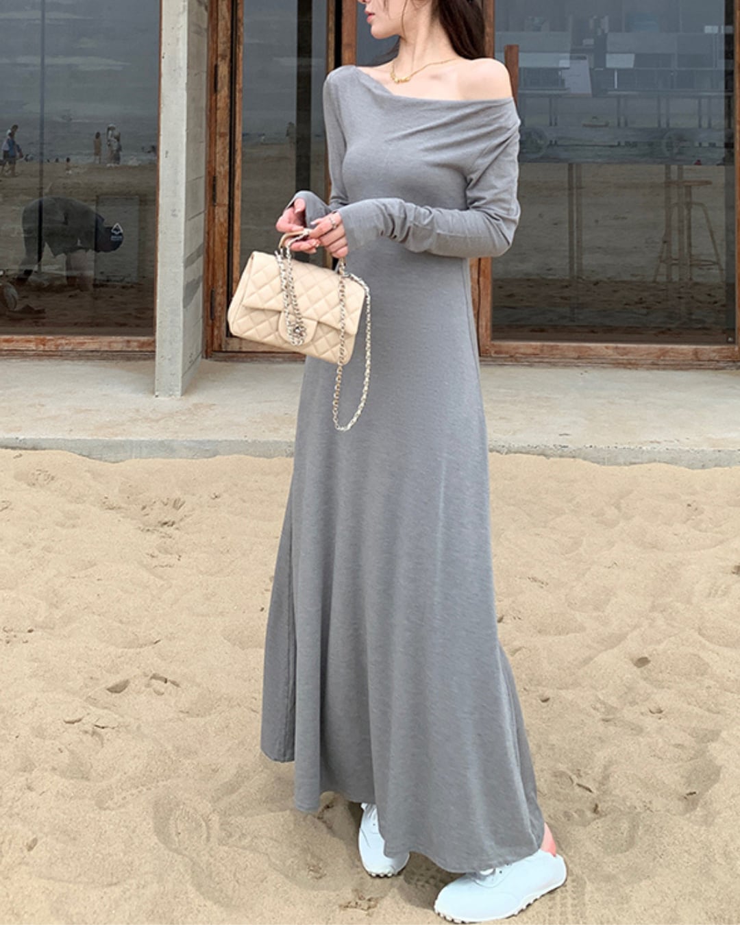 ドレープネックワンピース A24512