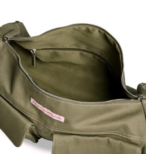★AMES-WORLDWIDE★TWO POCKET COTTON DUFFLE BAG KHAKI★正規品 ☆TXT ヨンジュン / NCT ドヨン 着用!!【AMES-WORLDWIDE】TWO