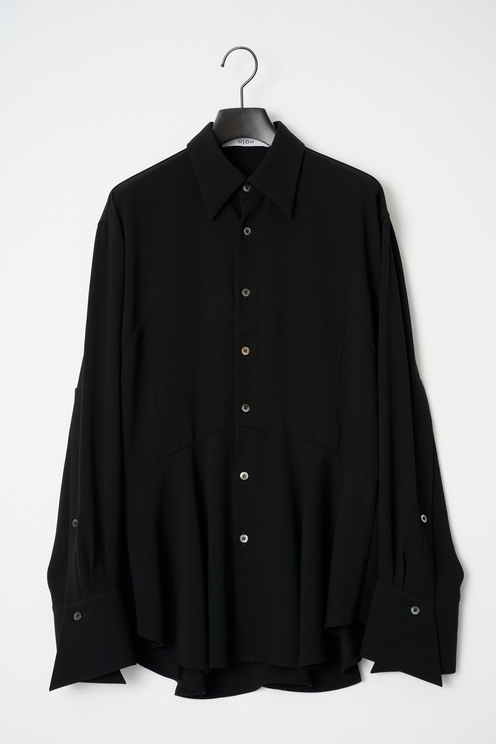 ペプラムヘムシャツ / アセテートバックサテンジョーゼット / U743-B01