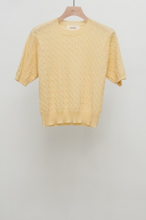 Ernie Palo x TAN Cable Half Sleeve Knit - Yellow