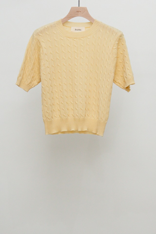 Ernie Palo x TAN Cable Half Sleeve Knit - Yellow