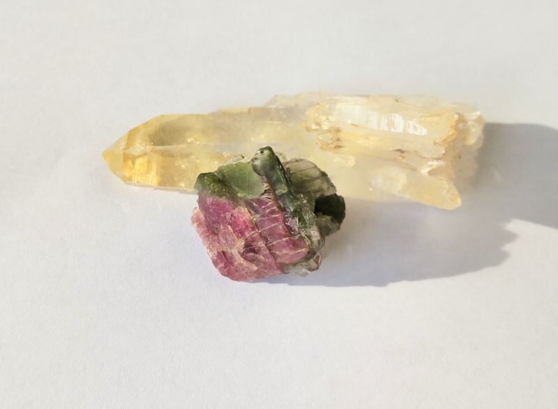 ∞ハイクオリティ・綺麗な発色 ピンク&グリーントルマリン原石・春のセール!