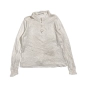 リネン混 Mademoiselle NON NON マドモアゼルノンノン ヘンリーネック ニット セーター L/ホワイト系 レディース パパス