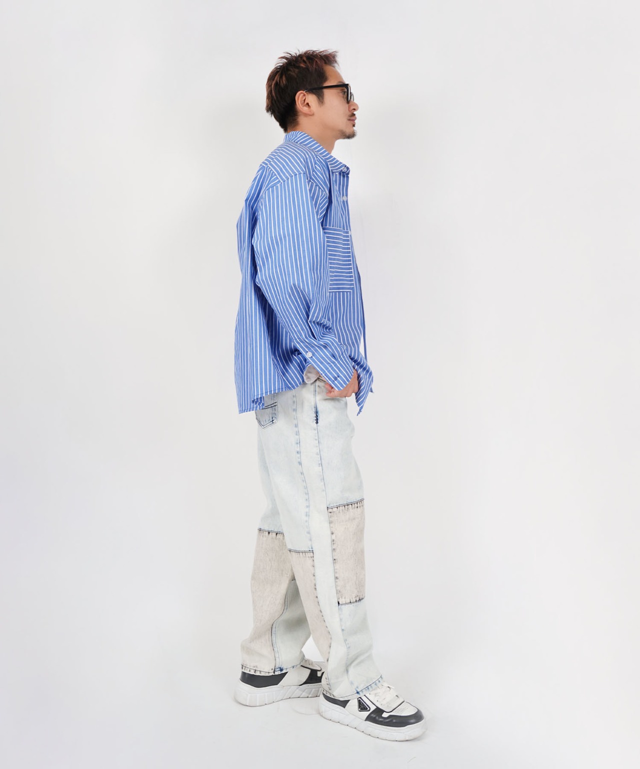 【#Re:room】VINTAGE PANEL SWITCHING WIDE DENIM［REP247］