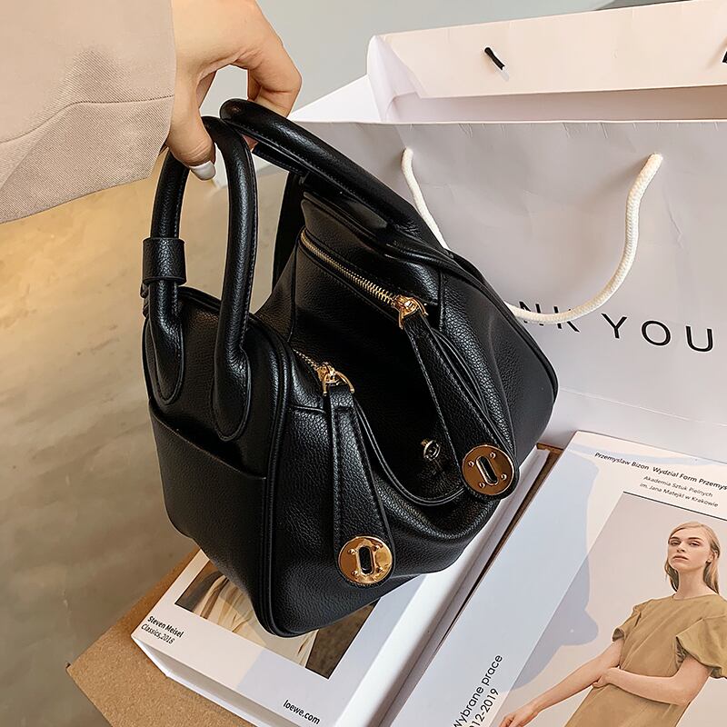 シンプルな大容量ハンドバッグレディースバッグ2020新しい流行のファッションオールマッチハンドバッグネットレッドテクスチャシングルショルダーメッセンジャーバッグ Tiancai_Wing_Bag65285499637