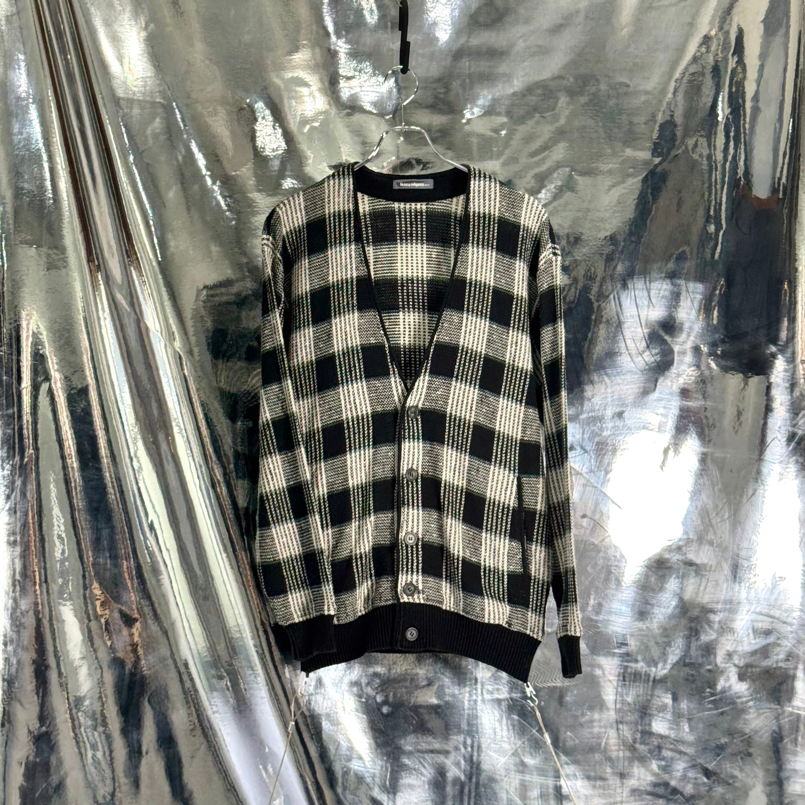 ISSEY MIYAKE チェックカーディガン コットン リネン イッセイミヤケ