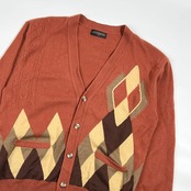 カシミヤ100% CASHMERE カシミヤ デザイン ニット カーディガン M/メンズ