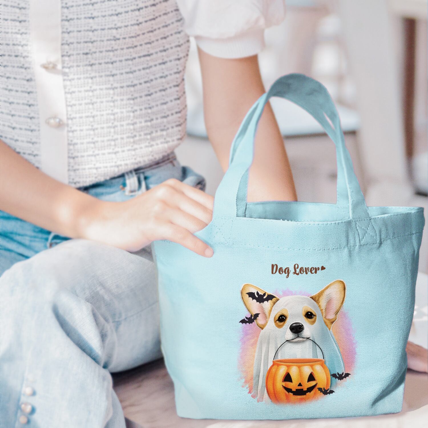 ハロウィン”シリーズ 犬種選べる ミニキャンバス トートバッグ 】 犬