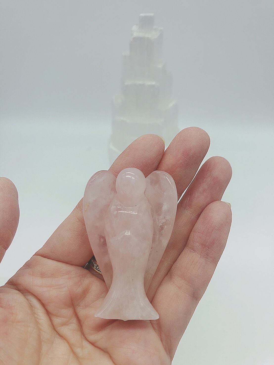 ローズクォーツ天使像