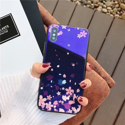 花柄 iphoneXケース ガラス素材 iPhone8カバー 可愛いだけではなく