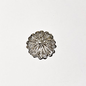 Old Sterling Silver Filigree Brooch