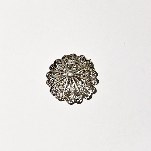 Old Sterling Silver Filigree Brooch