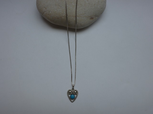 〈vintage silver925〉turquoise heart necklace