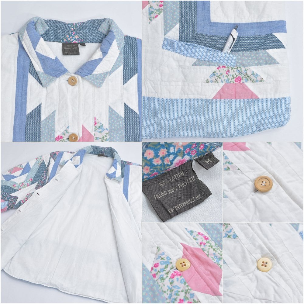 80~90s C & F 小花柄 パッチワーク デザイン キルトジャケット 80~90s C & F 小花柄 パッチワーク デザイン キルトジャケット