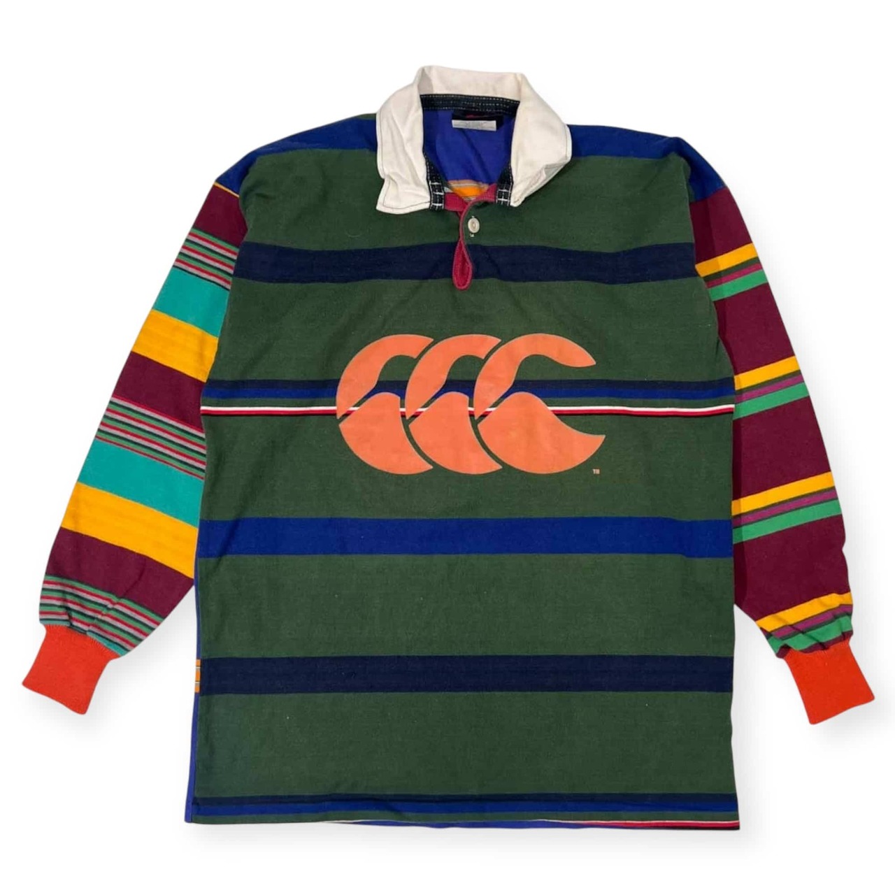 Canterbury カンタベリー ボーダー ラガーシャツ ポロシャツ M/マルチ メンズ ラグビー